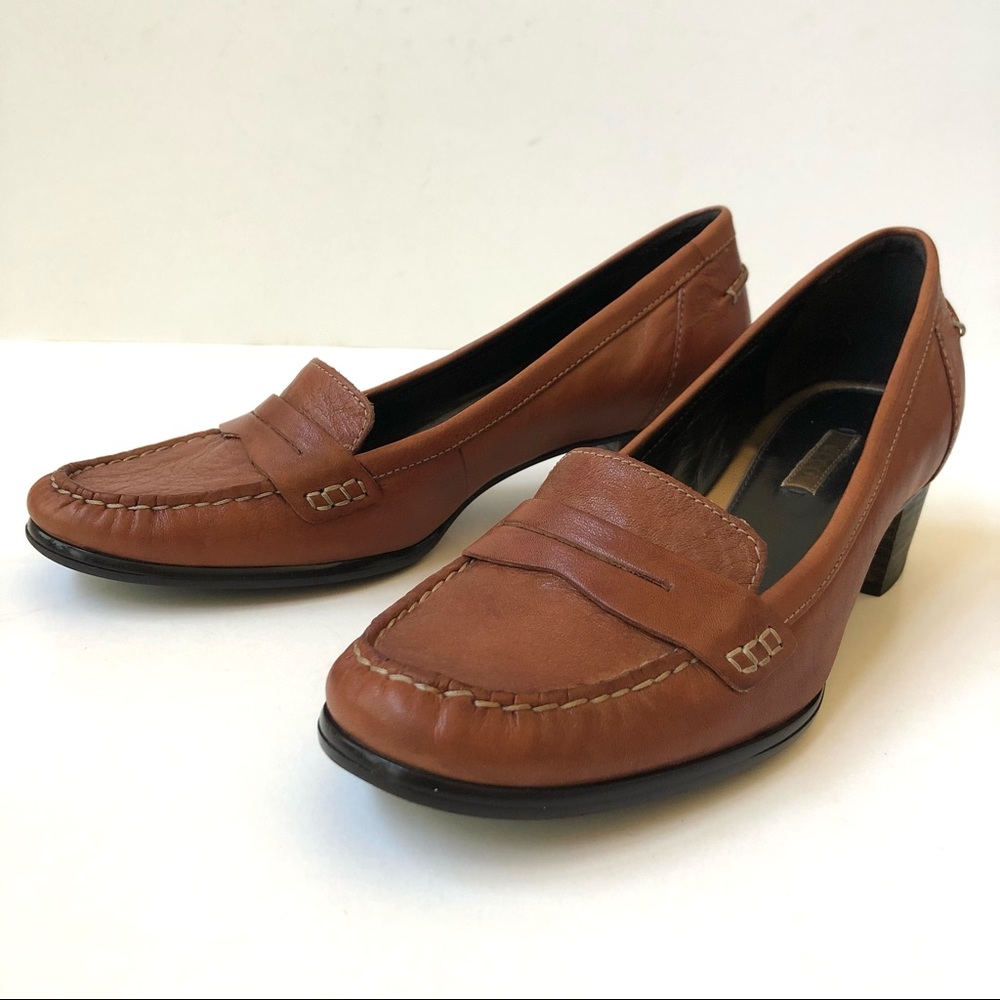 Ecco Soft Leather Elevated Penny Loafer Size 8.5